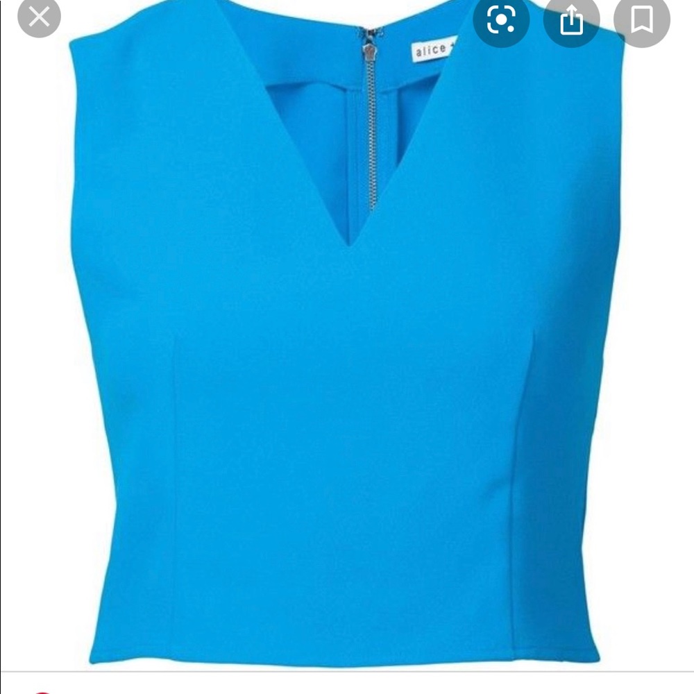 Alice + Olivia blue crop top size Large (fits smal